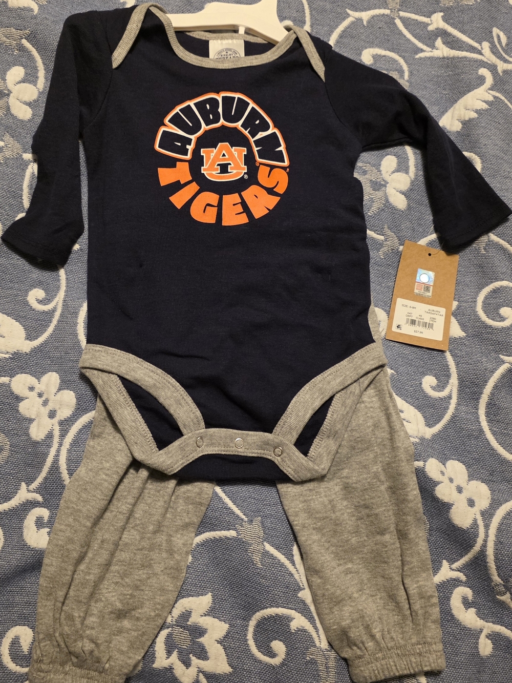 Auburn Tigers Navy and Gray Baby Two-Piece